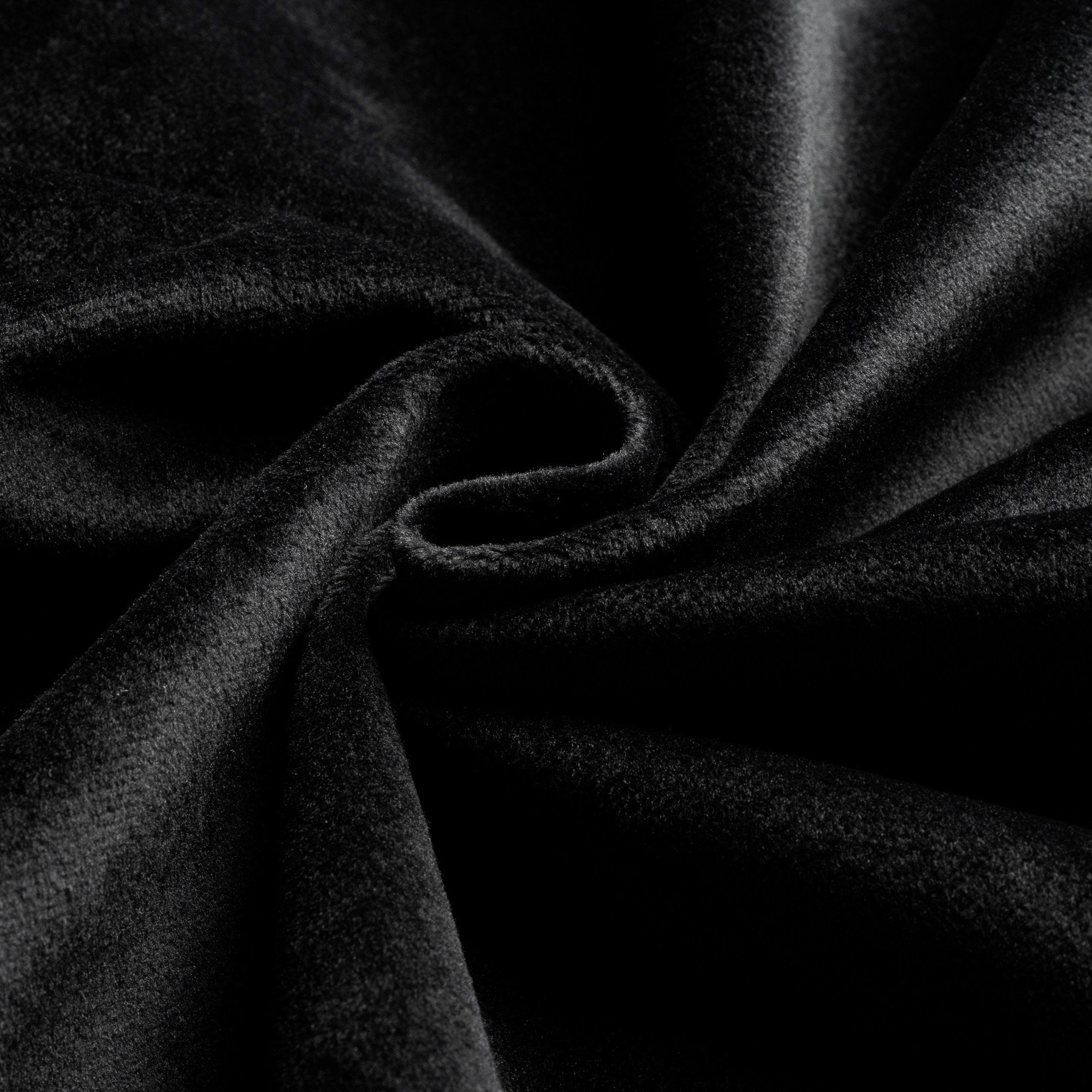 32" Black Velvet Footstool