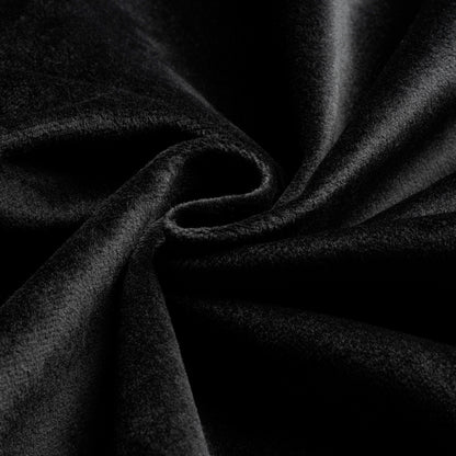 32" Black Velvet Footstool