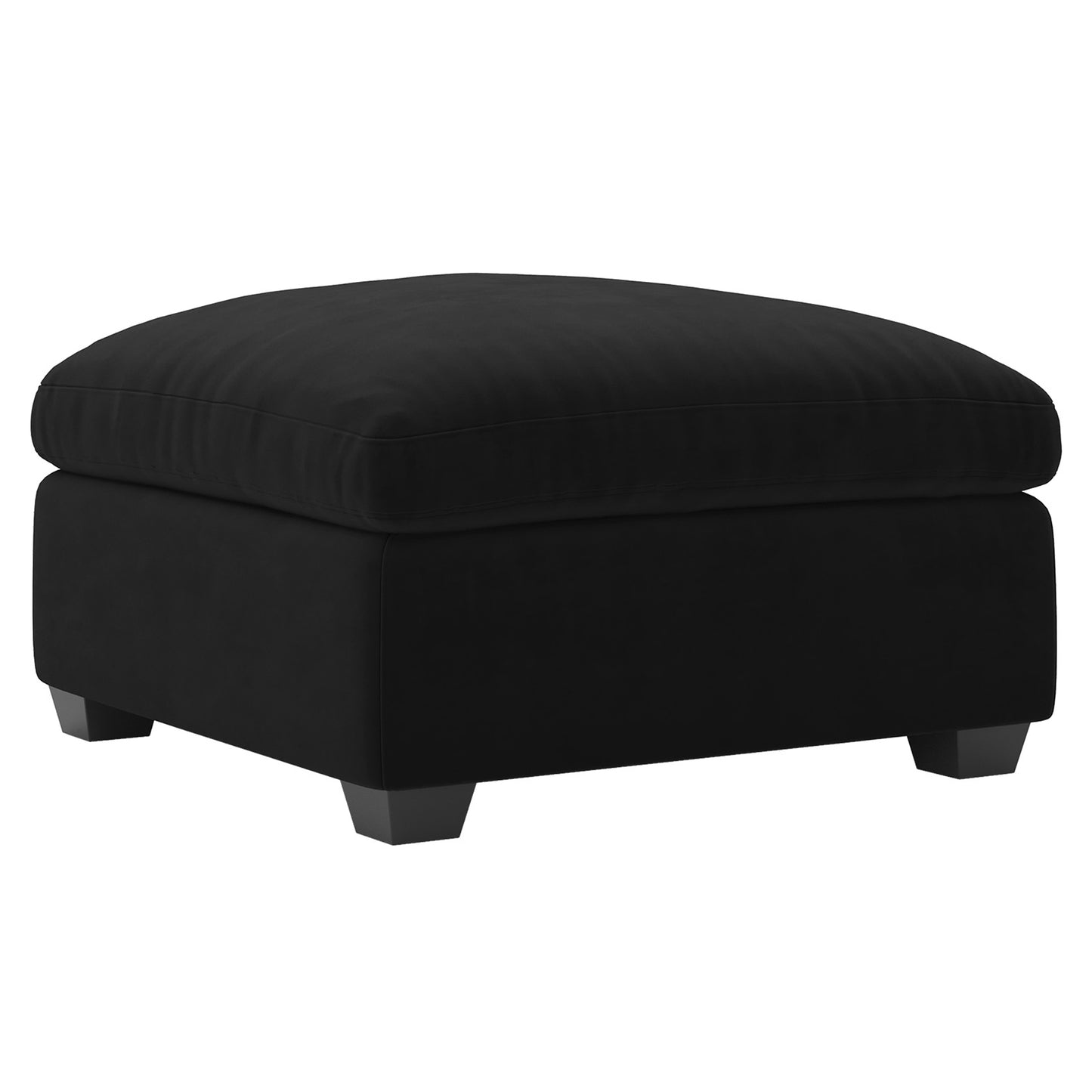 32" Black Velvet Footstool