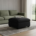 32" Black Velvet Footstool