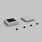 32" Gray and Black Corduroy Footstool