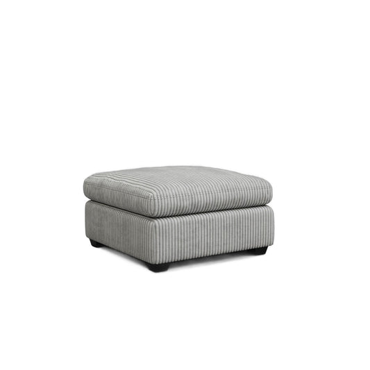 32" Gray and Black Corduroy Footstool
