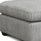 32" Gray and Black Corduroy Footstool