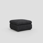 32" Black Corduroy Footstool
