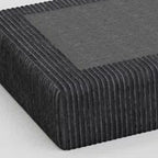 32" Black Corduroy Footstool