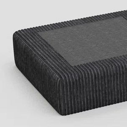32" Black Corduroy Footstool