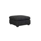 32" Black Corduroy Footstool
