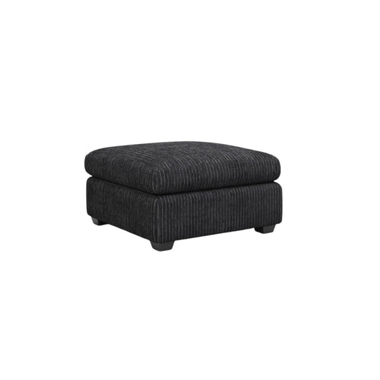 32" Black Corduroy Footstool