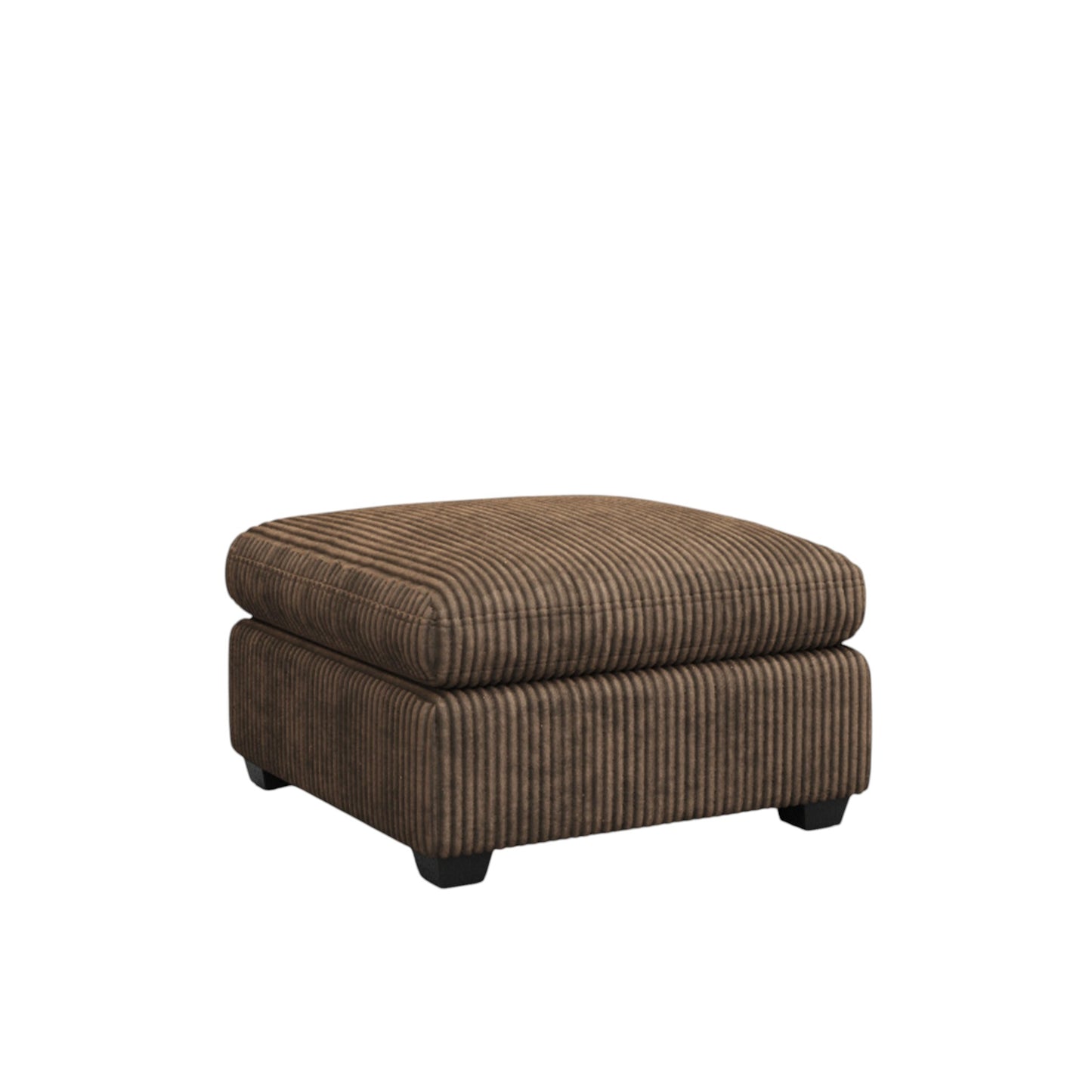 32" Brown and Black Corduroy Footstool