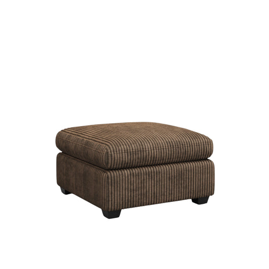 32" Brown and Black Corduroy Footstool