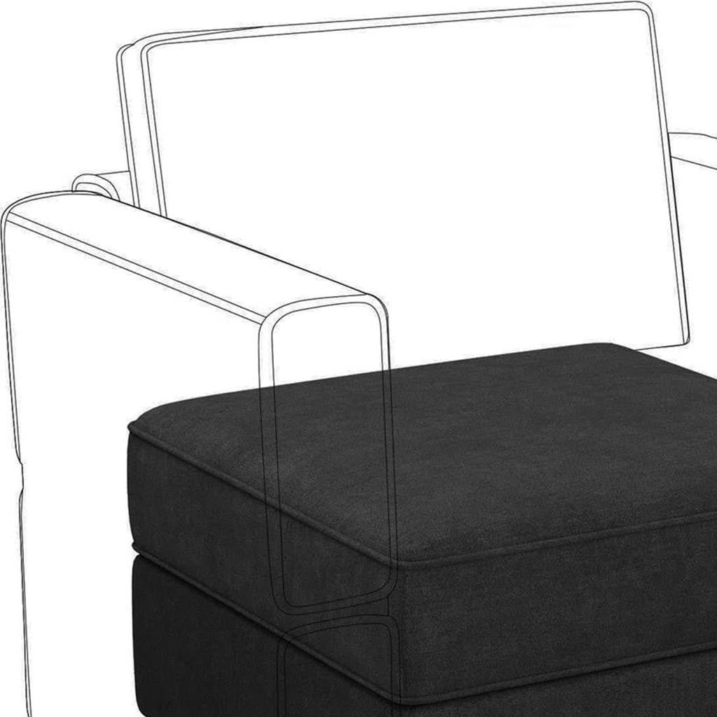 26" Black Velvet Storage Ottoman