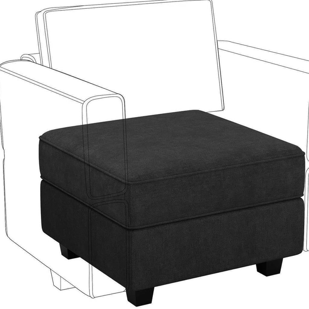 26" Black Velvet Storage Ottoman
