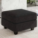 26" Black Velvet Storage Ottoman