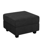 26" Black Velvet Storage Ottoman