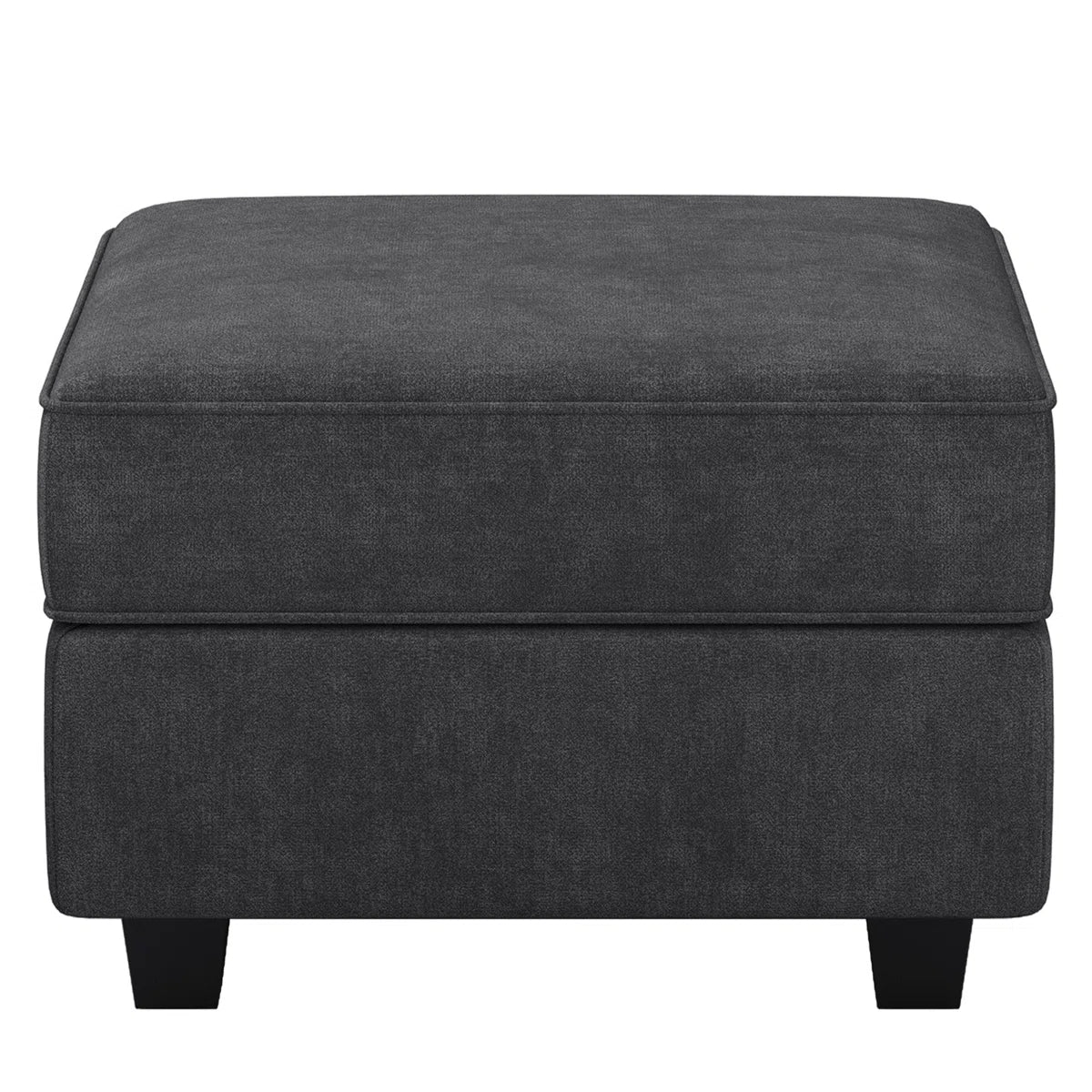 26" Gray and Black Velvet Storage Ottoman