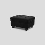 32" Black Velvet Tufted Storage Ottoman