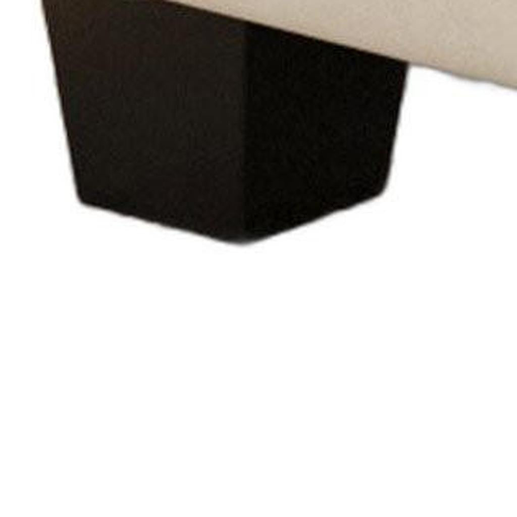 32" Beige and Black Velvet Tufted Storage Ottoman