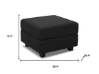 26" Black Faux Leather Storage Ottoman