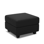 26" Black Faux Leather Storage Ottoman