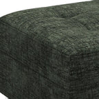 26" Green and Black Chenille Tufted Footstool With Storage