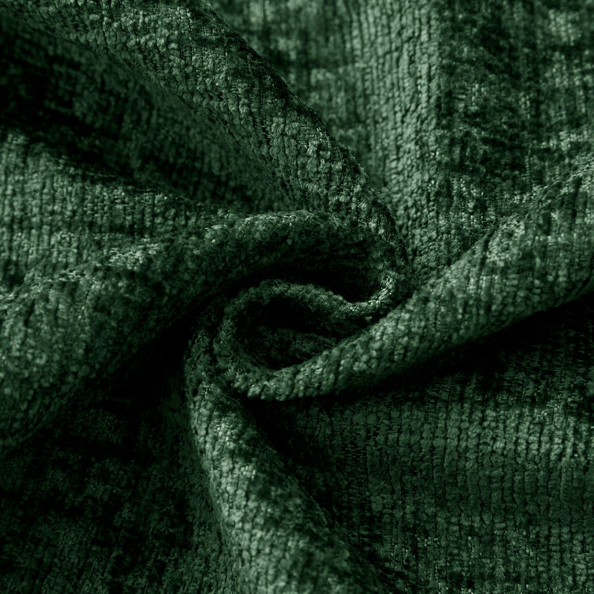 26" Green and Black Chenille Tufted Footstool With Storage