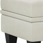 46" Beige and Black Chenille Storage Ottoman