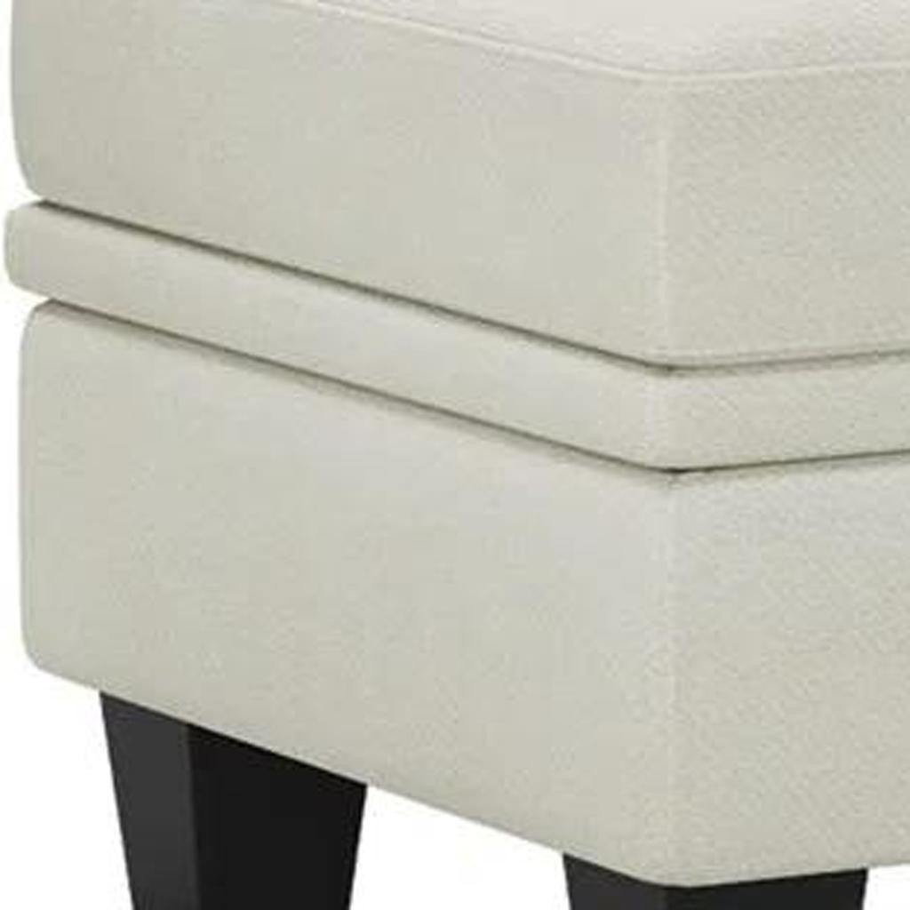 46" Beige and Black Chenille Storage Ottoman