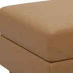 26" Brown and Black Faux Leather Storage Ottoman