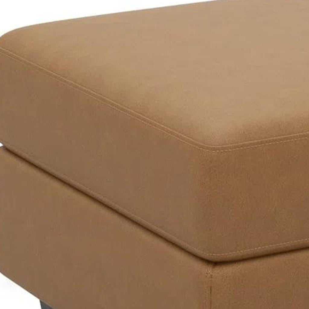 26" Brown and Black Faux Leather Storage Ottoman