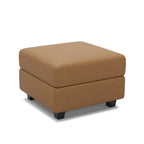 26" Brown and Black Faux Leather Storage Ottoman
