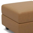 26" Brown and Black Faux Leather Storage Ottoman