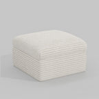 30" Beige Corduroy Footstool