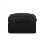 30" Black Corduroy Footstool