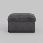 30" Gray Corduroy Footstool