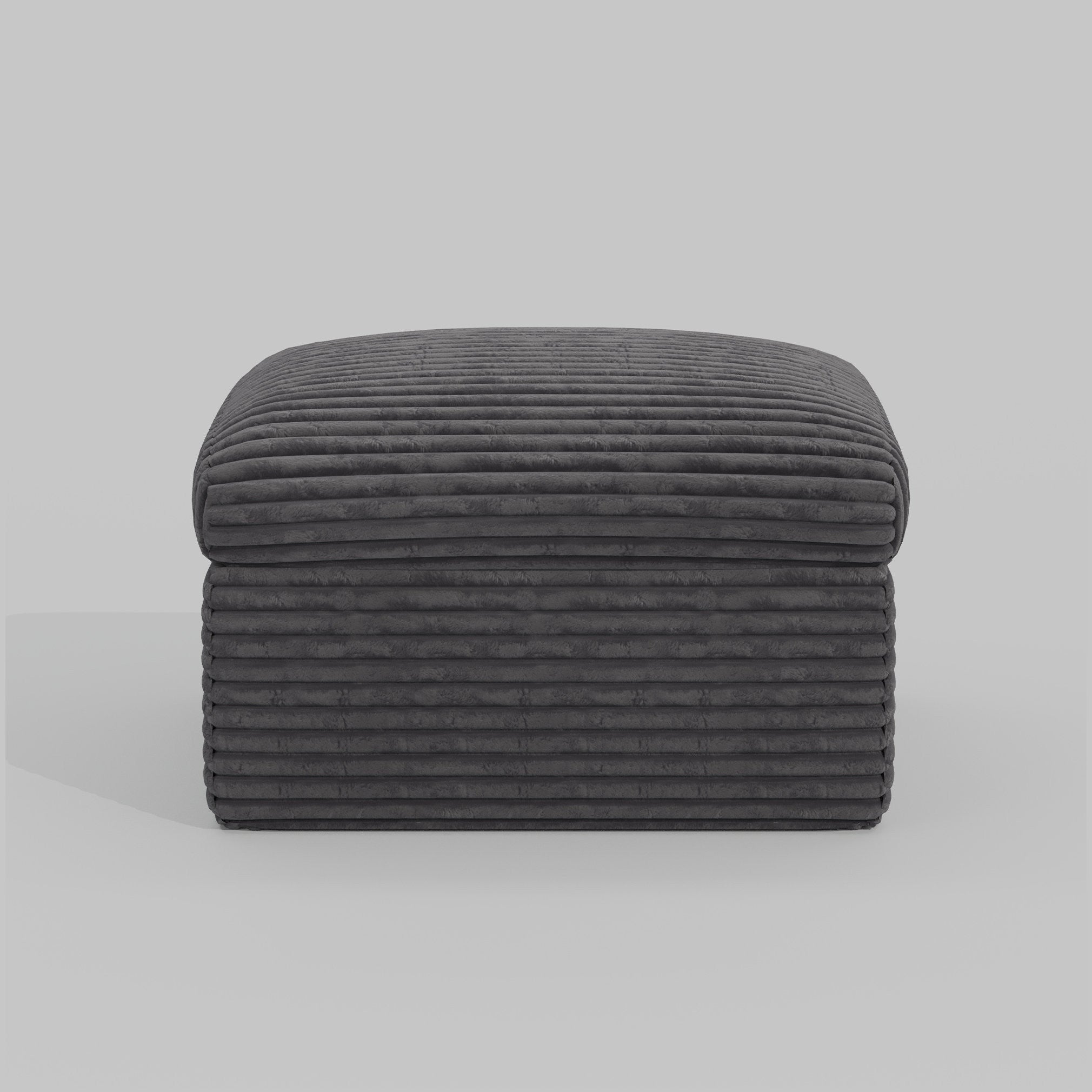 30" Gray Corduroy Footstool