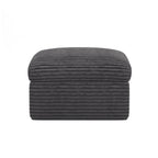 30" Gray Corduroy Footstool