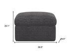 30" Gray Corduroy Footstool
