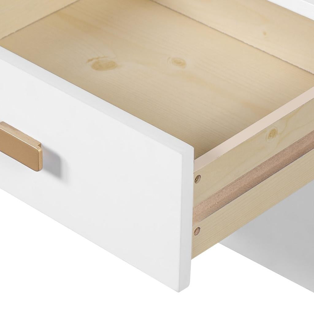 45" White Five Drawer Vanity Table