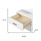 45" White Five Drawer Vanity Table