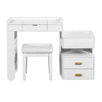 45" White Five Drawer Vanity Table