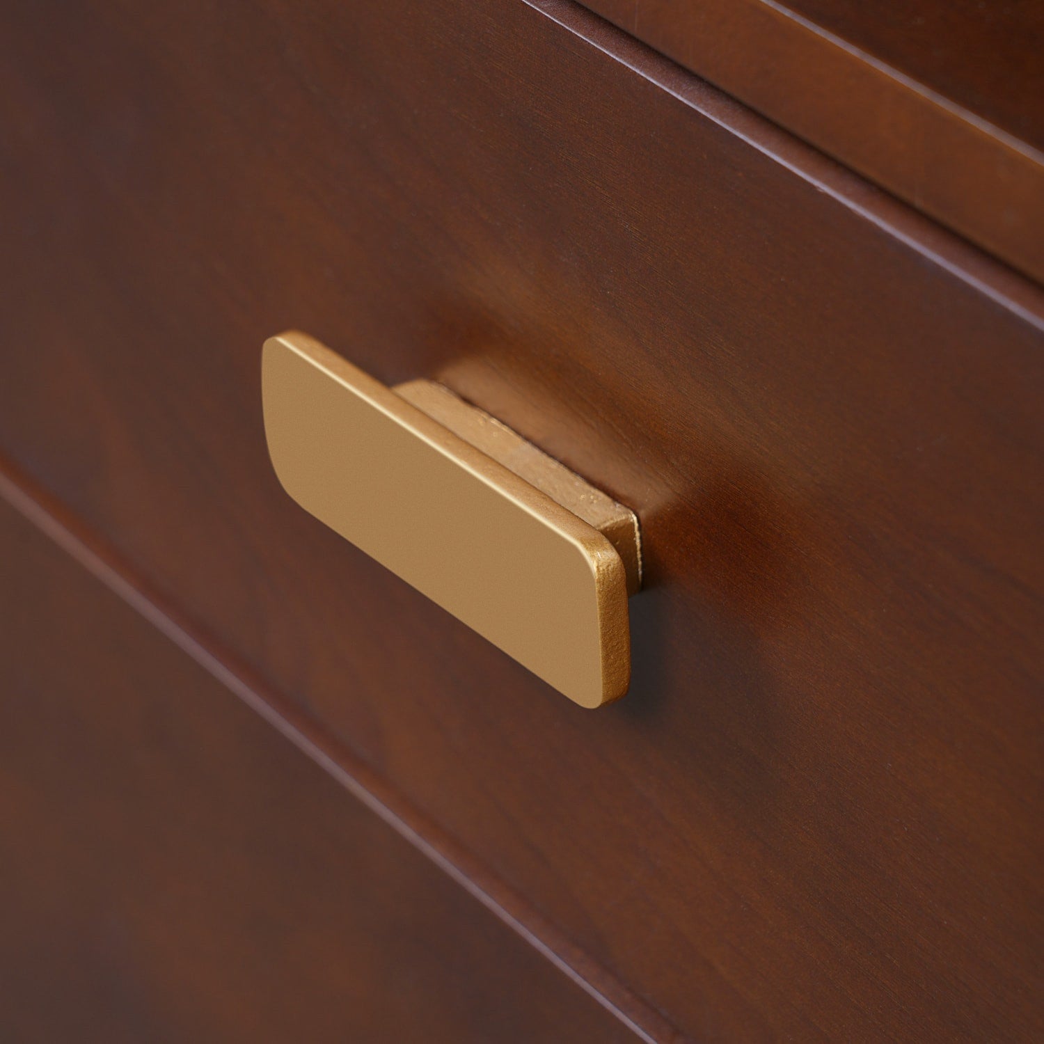 45" Brown Five Drawer Vanity Table