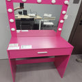 28" Pink Wood Lighted Single Drawer Dresser