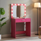 28" Pink Wood Lighted Single Drawer Dresser