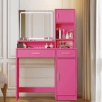 35" Pink Wood Lighted Two Drawer Dresser