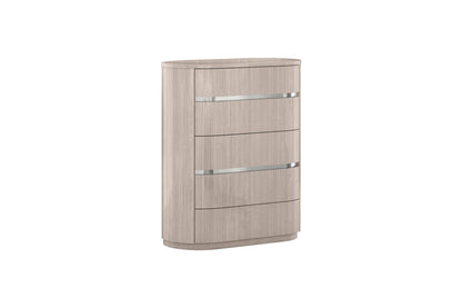 40" Beige Wood Four Drawer Gentlemens Chest