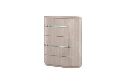 40" Beige Wood Four Drawer Gentlemens Chest