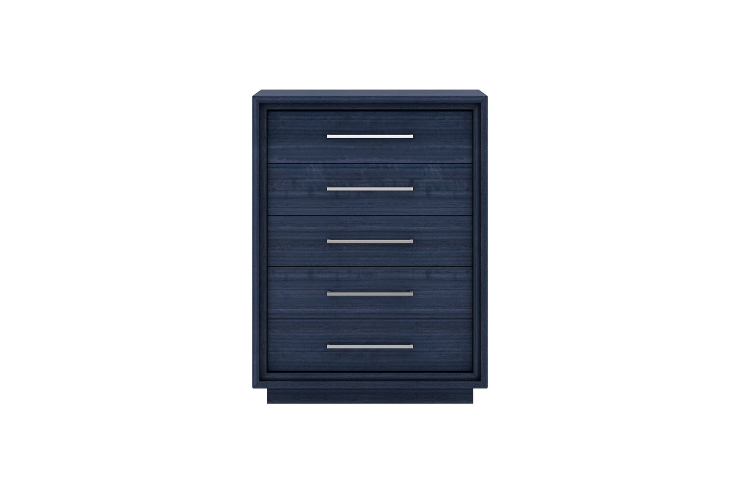 36" Blue Wood Five Drawer Gentlemens Chest