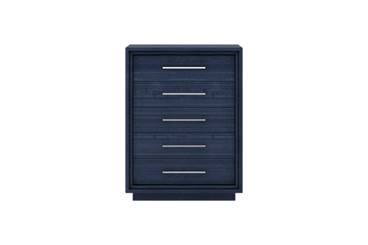 36" Blue Wood Five Drawer Gentlemens Chest