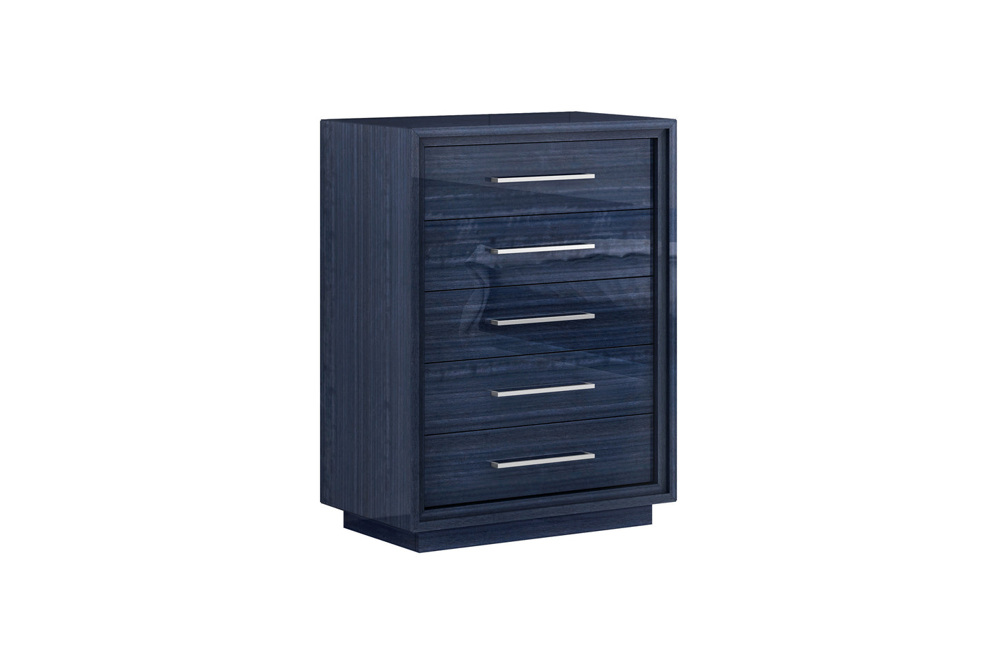 36" Blue Wood Five Drawer Gentlemens Chest