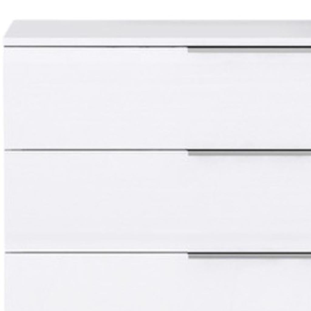 62" White Wood Six Drawer Double Dresser